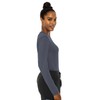 Med Couture Women's 'Activate' Performance Long Sleeve Knit Tee, Pewter,
