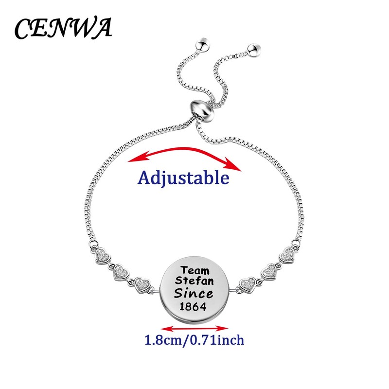 CENWA Team Damon/Stefan/Salvatore Since 1864 - Pulsera ajustable para regalo