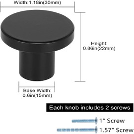 goldenwarm 4Pack Kitchen Cabinet Knobs Black Kitchen Door Knobs Black Drawer Knobs -LS7069BK Black Cabinet Knobs Round Kitchen Cupboard Knobs Black Cupboard Knobs