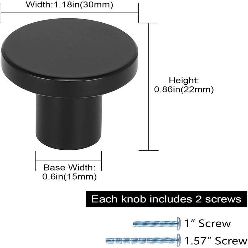 goldenwarm 4Pack Kitchen Cabinet Knobs Black Kitchen Door Knobs Black