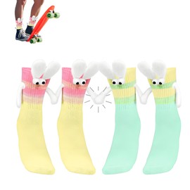 2 Pairs Gradient Men's Funny Socks Men,Magnetic Sock, Breathable Novelty Socks Funny Gifts for Friends,Elasticity Novelty Gifts for Women Gifts for Boys And Girls