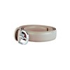 Biagiotti Women's Genuine Leather Thin Belt with Box, Light Taupe