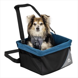 Kurgo Rover Pet Booster Seat for Small Dogs or Cats, Front & Rear Dog Car Seat, Carrier Carseat for Pets, Dog Seatbelt Tether, Helps with Canine Car Sickness