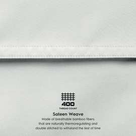 TAFTS Viscose, Queen Pillowcases, 2-Pack, 100% Organic Viscose Pillow Case - Luxuriously Soft, Silky, Cooling, Double Stitched, Envelope Closure (Light Grey)