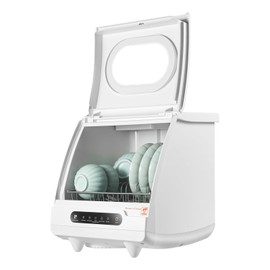 WUSILILU 1200W Portable Countertop Dishwasher, High-Temperature Water+Darts Rotary Spray Compact Dishwasher, Mini Countertop Dish Wash Machine for Home, Apartment, Dormitory, Boat, Camper, RV, 110V