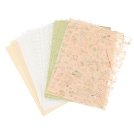 uxcell 16 Sheets Textured Scrapbook Paper, Mixed Special Paper Mesh Fabric Assorted Set for Scrapbooking Junk Journal Card DIY Materials Collage Card Embellishments, White/Orange/Green