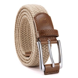 CHAOREN Mens Stretch Belt - 1 3/8" Elastic Braided Golf Belt for Men Women - Stretchy Web Fit Summer Casual Jeans