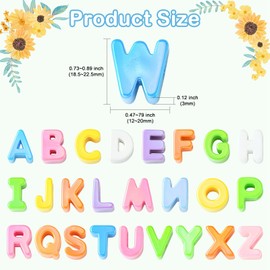 LiQunSweet 52 pcs 26 Styles UV Plating Letter A-Z Acrylic Beads Alphabet Initial Loose Beads for DIY Jewelry Bracelet Necklace Earring Crafts Keychain Bag Home Decor