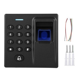 Dc12v Access Control System Keypad Fingerprint Reader Keyless Entry Equipment Coded Electronic Door Locking Device Black for Home