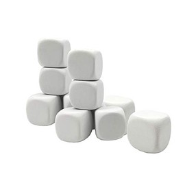 Qidiwin White EVA Foam Dices for Kids Graffiti-Building Blocks,Creative Painting, Party Supplies, 1.96 inchs, 12PCS