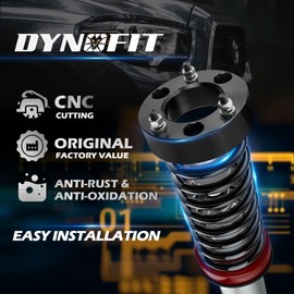 Dynofit 2.5" Leveling Lift Kit for Silverado Sierra 1500 (2007-2026), Raise Front Suspension 2-1/2 Inch, Set of 2Pcs Real Forged Strut Spacers for Chevy GMC 2WD/4WD Pickup