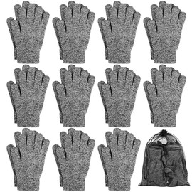 Cooraby 12 pares de guantes mágicos de invierno elásticos y cálidos con bolsa de almacenamiento de malla para hombres o mujeres