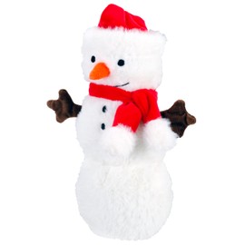 Giftable World Holiday Plush Pet Toy Fun for Christmas Designs with Squeaker Dog Chew Toy (10" Snowy Fluff w/Squeaker & Crinkle)