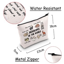 JXGZSO Jackalope Lover Gift Cryptozoology Gift Jackalopes Of The World Cosmetic Bag Cryptid Creature Gift Mythical Rabbit Makeup Bag, Jackalopes Of The World