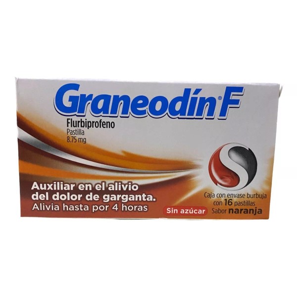Graneodín F Flurbiprofeno 8.75mg Naranja Sin Azucar 16 Pzas