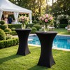 Seivunol 2 Packs Cocktail Table Cover, Stretch Tablecloths, 80Dx110H cm