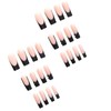 FORBELOVED NAILS|French Tip-Black Glitter Press On Nails|Long Square Stick On