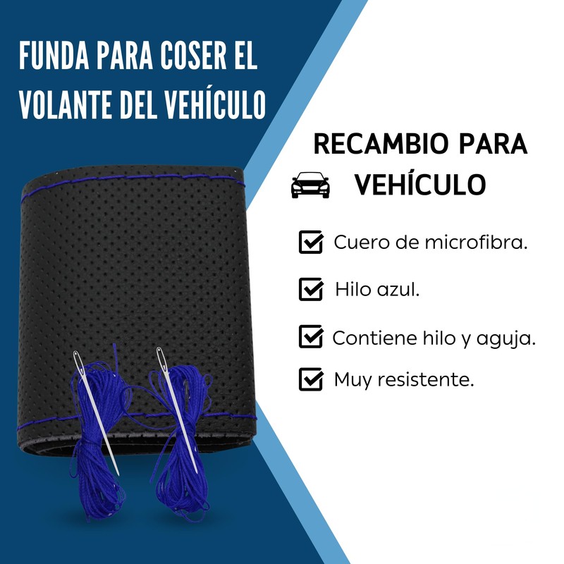 AUTOZOCO Steering Wheel Cover with Needle and Thread - Steering