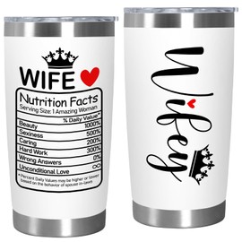 Best Wife Ever Tumbler 20oz, Insulated Coffee Cup with Cleaning Brush and Straw, Mama Travel Cup, Birthday Presents for Wife, Water Cup from Husband, Best Wife Gifts for Valentine's Mother's Day
