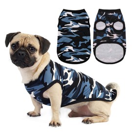 Paiaite: Stylish Sleeveless Camouflage Dog Vest for Small, Medium, and Large Breeds, Made of Polyester for Comfort, Breathability, Wrinkle Resistance, Moisture Wicking, and Elasticity Blue XXL
