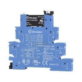 FINDER 38.81.7.024.9024 1.5-24 V DC Output, 2 AMP, 24V DC Input, Interface Module, Screw Terminal Socket, Solid State Relay, SPST-NO