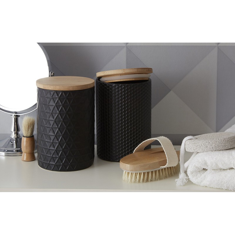 Premier Housewares Hex Canister - Black