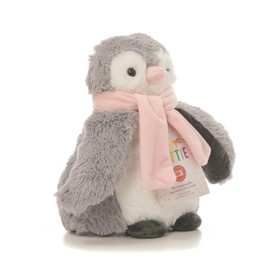 'Lavendar Fragranced Reusable Snuggable Animal Hottie with Heatable / Microwaveable Tourmaline Bead Tummy Insert (Penguin with Pink Scarf - 2022 Design)