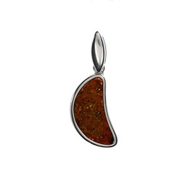 Artisana-Schmuck Amber Pendant Small Pendant with Amber Setting 925/000 Sterling Silver, 925/000 sterling silver Baltic Amber, Amber
