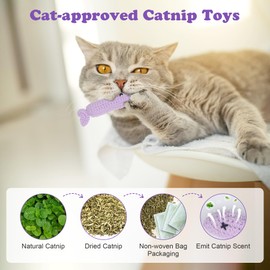 Obrlinaye Crochet Catnip Toys Sardine Tin Cat Toy, Yarn Fish Catnip Toy for Cats Safe Teeth Cleaning Toy for Indoor Exercise, Interactive Cat Kicker Kitty Gifts for Cat Lover