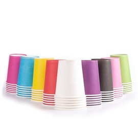 Vasos desechables Ghenhon para fiestas, vasos de papel para bodas y fiestas, 8 onzas (100 unidades)
