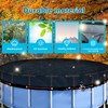 Round Leaf Cover for Above Ground Pool 24Ft Durable Black