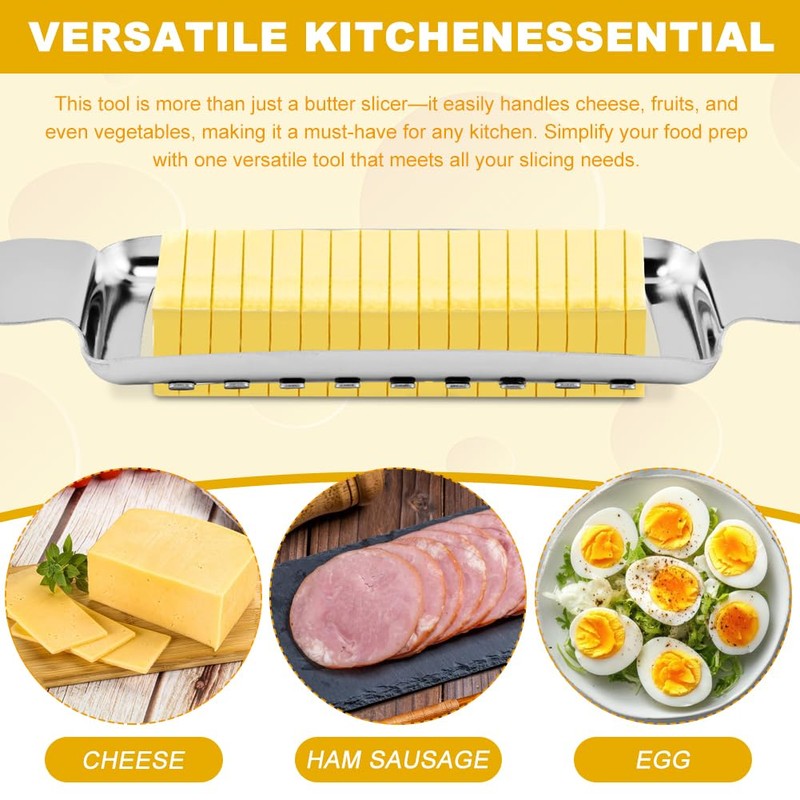 Butter Slicer Cutter, Multipurpose Butter Cheese Slicer Stainless Steel