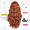 OUFEI Auburn Long Wavy Wig for Women with Curtain Fringe
