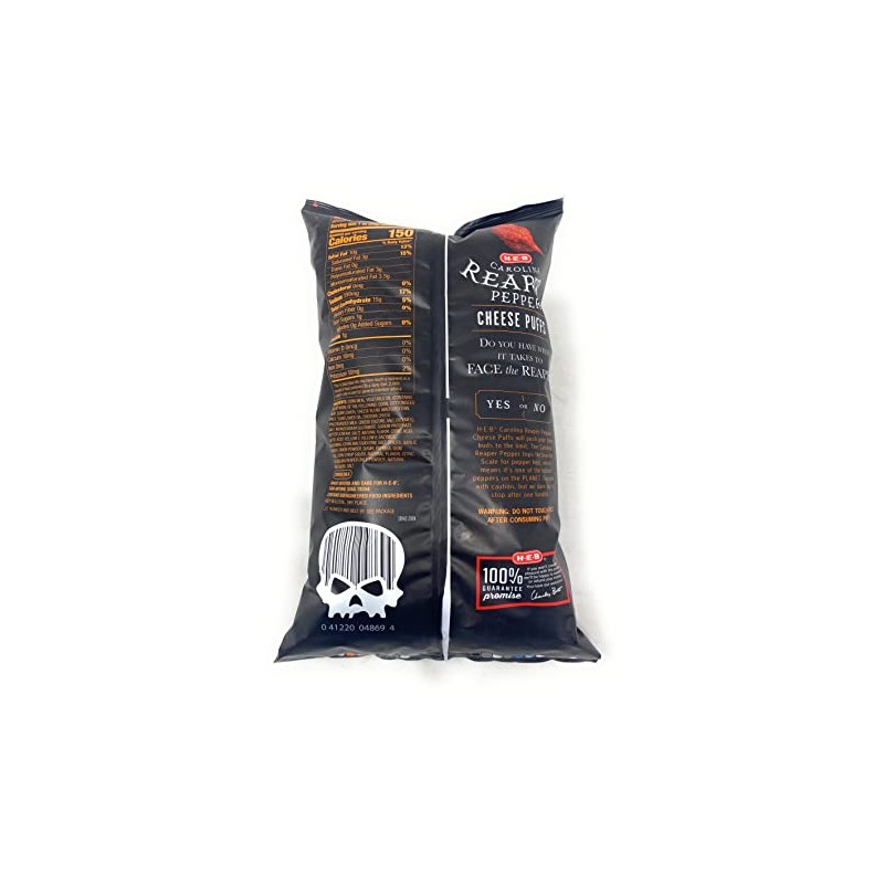 HEB Carolina Reaper Pepper Hot Cheese Puffs Chips - 2