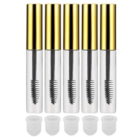 Sonew Botella de Envase de Crema de Pestañas de 5 Piezas, Tubo de Rímel Vacío con Varita de Pestañas, Recipiente de Rímel Portátil Ligero DIY para Maquillaje