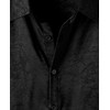 ZEROYAA Mens Summer Short-Sleeve Shirts Regular-Fit Satin Jacquard Button Down
