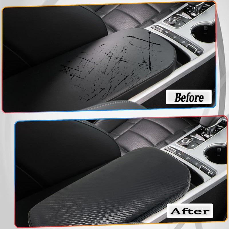 MUXEE Armrest Cover，for Kia Stinger 2017-2024, Microfiber Leather，Scratch Leather Middle