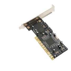 PCI to 4 Port SATA Card 4 Independent Serial ATA Channels 1.5Gbps Transfer PCI SATA Controller for Desktop Computer HDD SSD