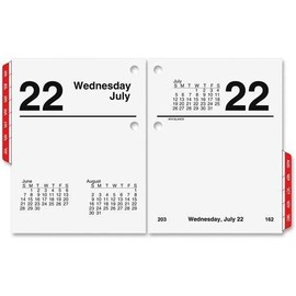 E919-50 At-A-Glance Compact Size Daily Desk Calendar Refill - Daily - 3.75" x 3" - January till December 1 Day Double Page Layout