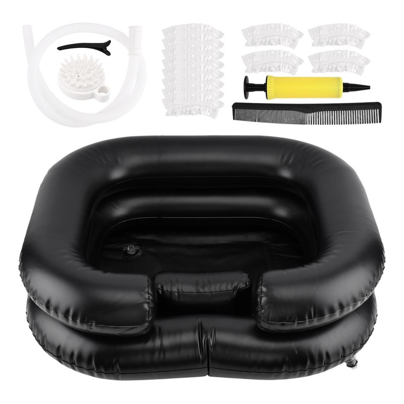 Inflatable Shampoo Basin, Portable Wash Hair in Bed with Inflatable