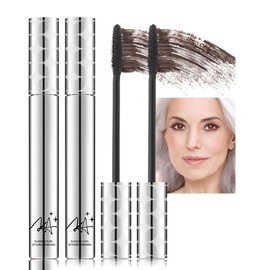 Brown Mascara for Older Women,Waterproof Volumising & Lengthening Mascara for Thinning, Aging Lashes,Gentle on Sensitive Eyes(2-Pack)