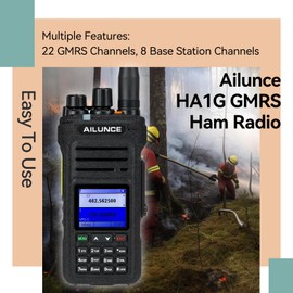 Retevis Ailunce HA1G GMRS Handheld Radio, GMRS Radio with Speaker Mic, IP67 Waterproof, NOAA, 2800mAh USB-C Rechargeable Portable Two Way Radio