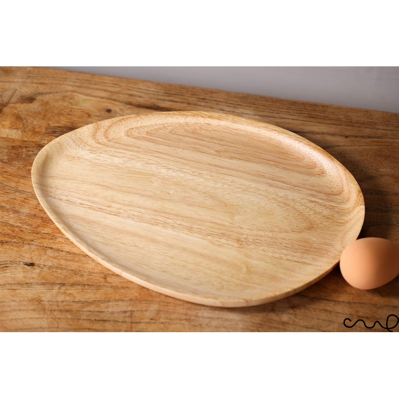 redchocol8® Handcrafted Triangle Wooden Tray Egg Shaped Plate Dish Gift