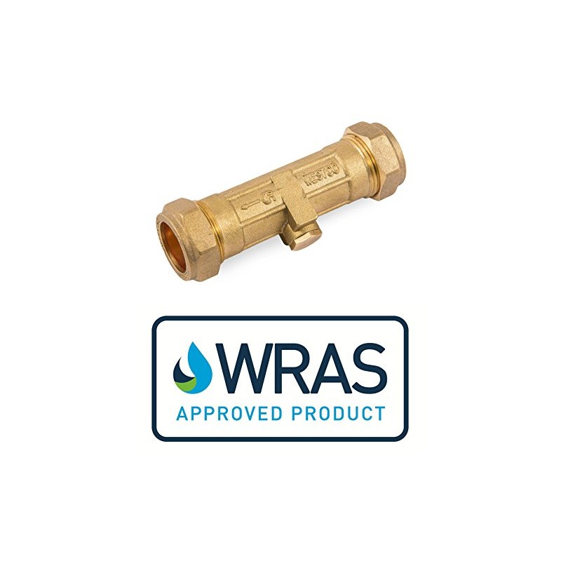15mm DZR Double Check Valve WRAS Approved Compression Non Return