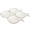 Sigrid Olsen Fish Design Melamine Snack Bowl Set, White, 15x14
