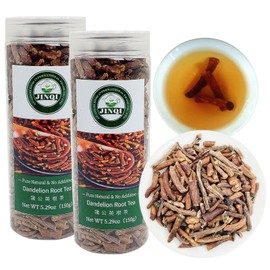 JINQI 2bottles Dandelion Root Tea- 蒲公英根茶10.58oz/300g(5.29oz/150g*2), Taraxacum Root Radix Taraxaci Root, Clearing Heat, Holiday Gifts, Tea Gifts