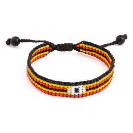 Uganda Flag Bracelet: Handmade Bracelet,Adjustable Beaded Boho-Style Rope Bangle with Patriotic Design