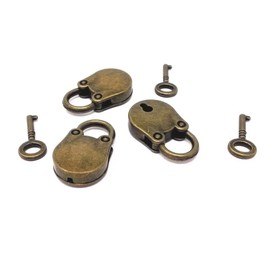 Honbay 3pcs Vintage Antique Style Mini Archaize Padlocks Key Lock with Key