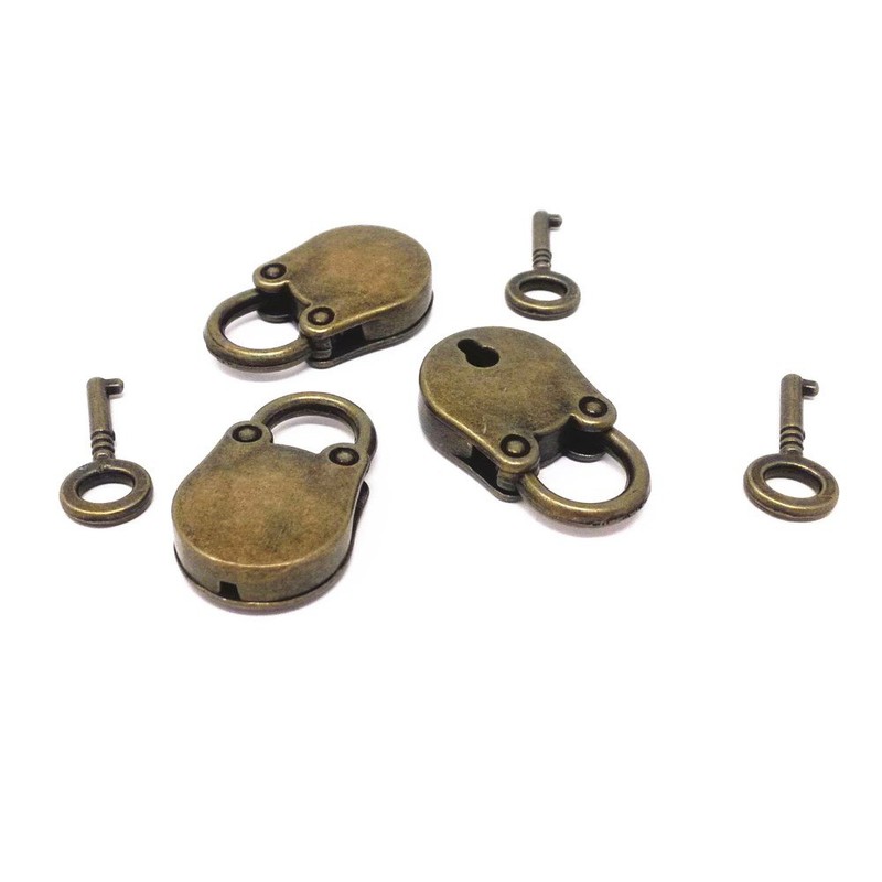 Honbay 3pcs Vintage Antique Style Mini Archaize Padlocks Key Lock