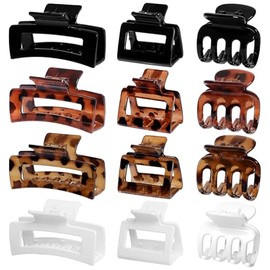 SMKSL 12 pinzas para el pelo para mujer, 3 estilos (pequeñas, medianas y grandes), para cabello fino, grueso y rizado. Sujeción fuerte. Accesorios de 
